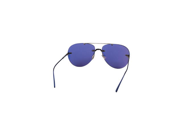 Bottega Veneta Bottega Veneta BV0179S Sunglasses In Black Metal Frame With Blue Lens - view 4