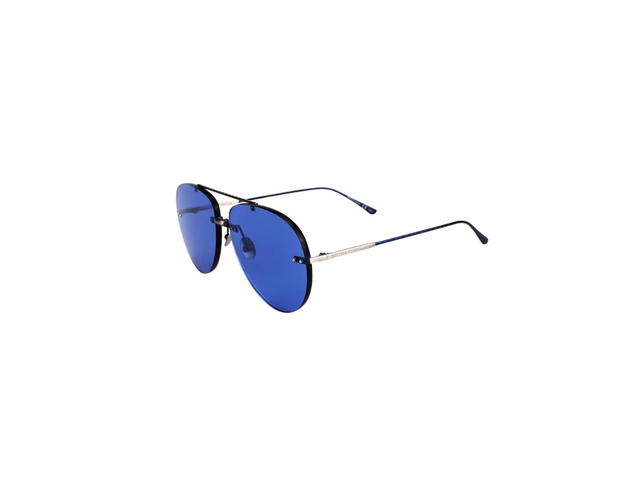 Bottega Veneta Bottega Veneta BV0179S Sunglasses In Black Metal Frame With Blue Lens - view 5