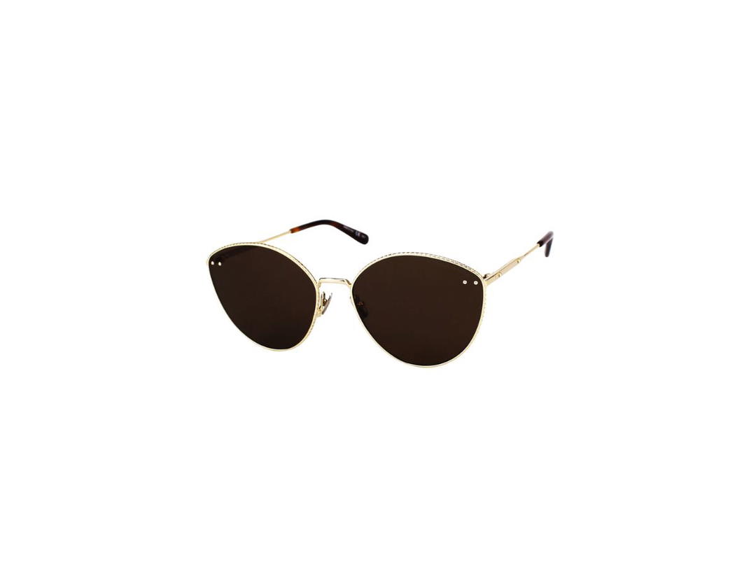 Bottega Veneta Bottega Veneta BV0259S Sunglasses In Gold Metal Frame With Brown Lens