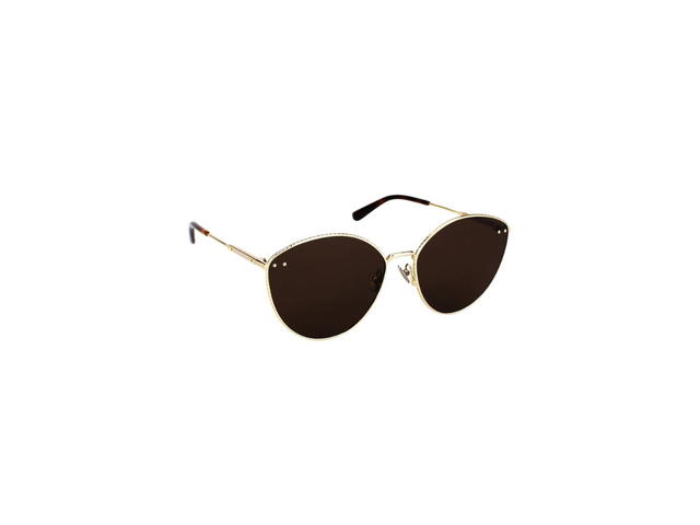 Bottega Veneta Bottega Veneta BV0259S Sunglasses In Gold Metal Frame With Brown Lens - view 3