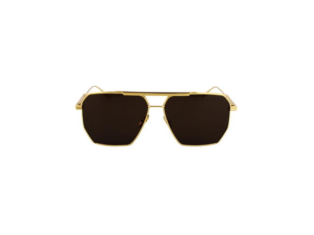 Bottega Veneta Bottega Veneta BV1012S Sunglasses In Gold Metal Frame With Brown Lens - view 2