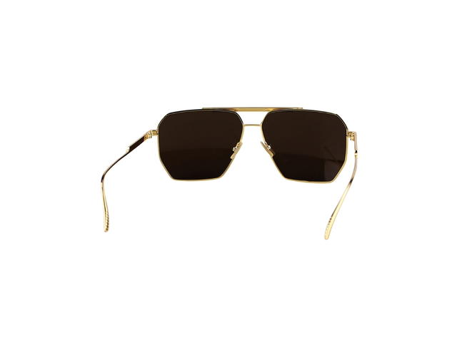 Bottega Veneta Bottega Veneta BV1012S Sunglasses In Gold Metal Frame With Brown Lens - view 4