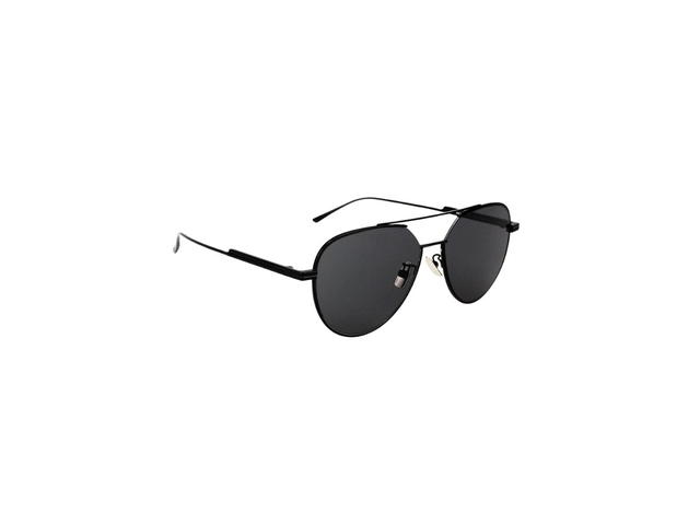 Bottega Veneta Bottega Veneta BV1013SK Sunglasses In Black Metal Frame With Grey Lens - view 3