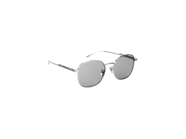 Bottega Veneta Bottega Veneta BV1014SK Sunglasses In Silver Metal Frame With Grey Lens - view 3