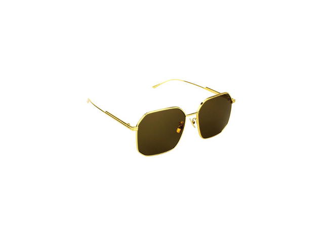 Bottega Veneta Bottega Veneta BV1108SA Sunglasses In Gold Metal Frame With Grey Lens - view 3
