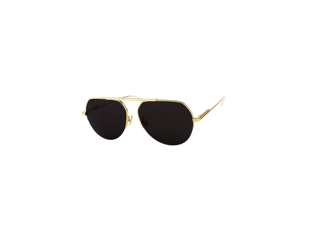 Bottega Veneta Bottega Veneta BV1150S Sunglasses In Gold Metal Frame With Grey Lens