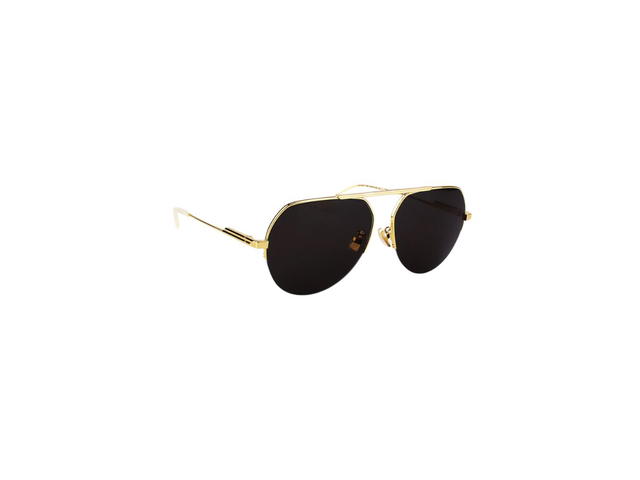 Bottega Veneta Bottega Veneta BV1150S Sunglasses In Gold Metal Frame With Grey Lens - view 3