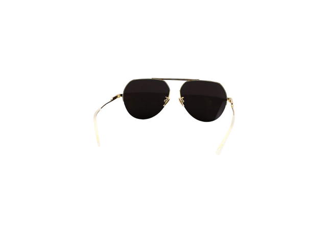 Bottega Veneta Bottega Veneta BV1150S Sunglasses In Gold Metal Frame With Grey Lens - view 4