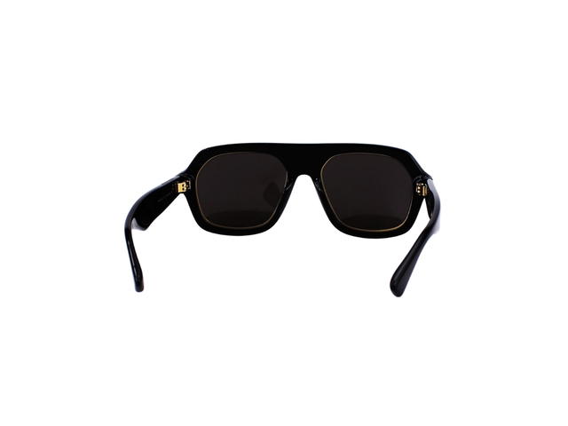 Bottega Veneta Bottega Veneta BV1217S Rim Aviator Sunglasses In Plastic Frame With Grey Lenses Black - view 4