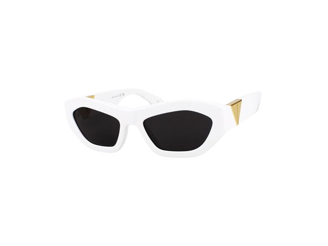 Bottega Veneta Bottega Veneta BV1221S Cat-Eye Sunglasses In White Acetate Frame With Grey Lenses - view 1
