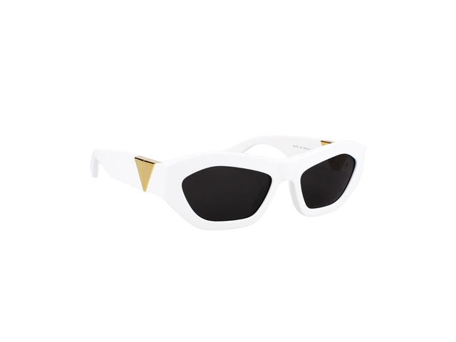 Bottega Veneta Bottega Veneta BV1221S Cat-Eye Sunglasses In White Acetate Frame With Grey Lenses - view 3