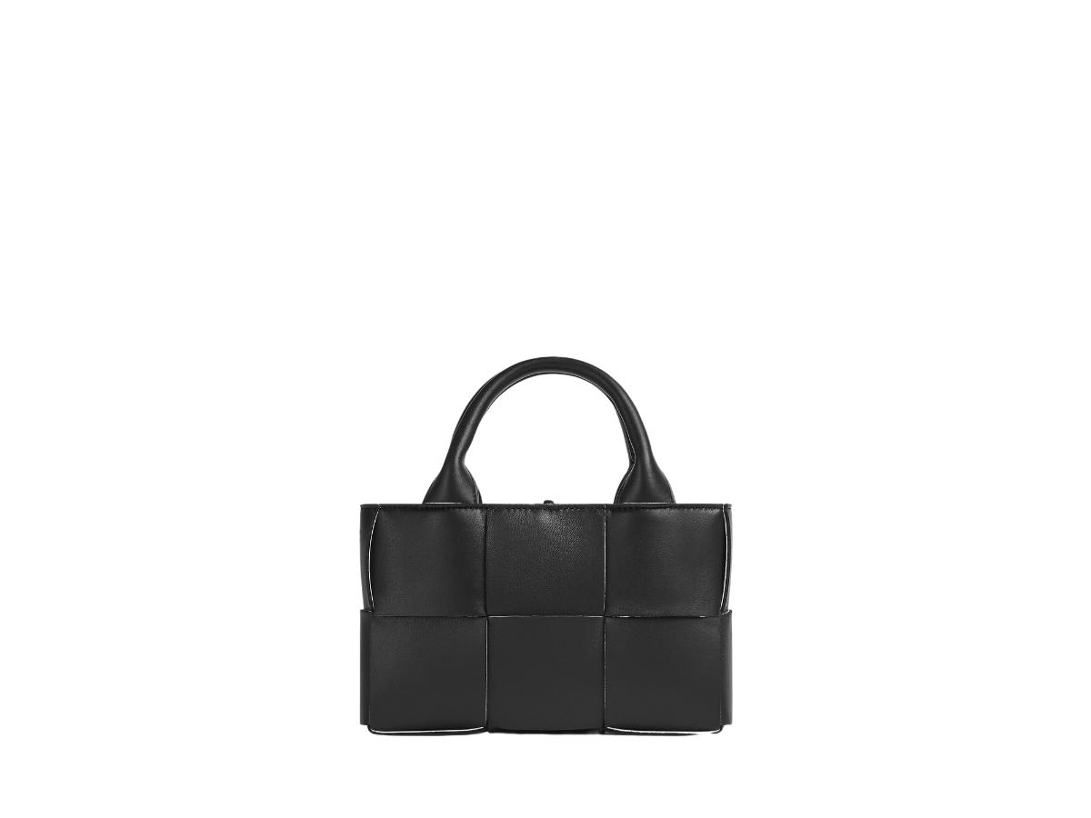 Bottega Veneta Bottega Veneta Candy Arco Tote Bag In Lambskin With Silver Finish Hardware Black-White