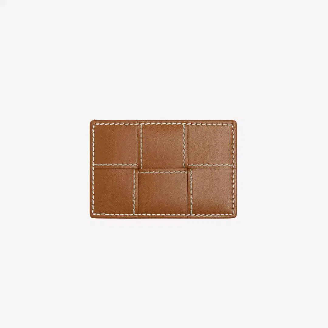 Bottega Veneta Bottega Veneta Cassette Credit Card Case Wood Natural