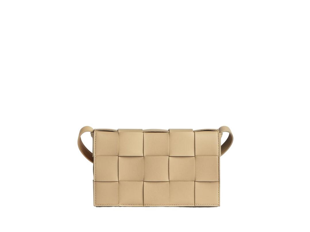 Bottega Veneta Bottega Veneta Cassette In Intreccio Leather With Gold Finish Hardware Porridge