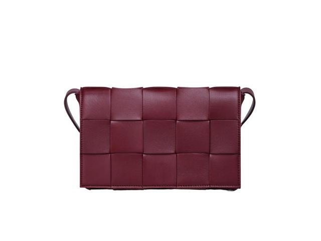 Bottega Veneta Bottega Veneta Cassette Intreccio Leather Cross-Body Bag Bordeaux - view 1