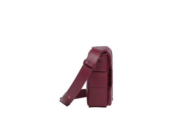Bottega Veneta Bottega Veneta Cassette Intreccio Leather Cross-Body Bag Bordeaux - view 2