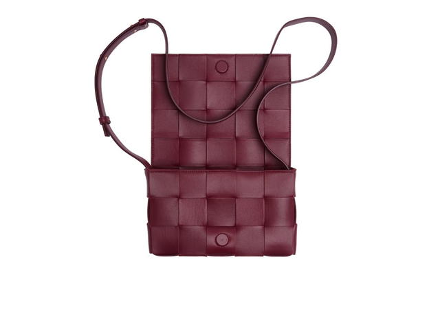 Bottega Veneta Bottega Veneta Cassette Intreccio Leather Cross-Body Bag Bordeaux - view 3