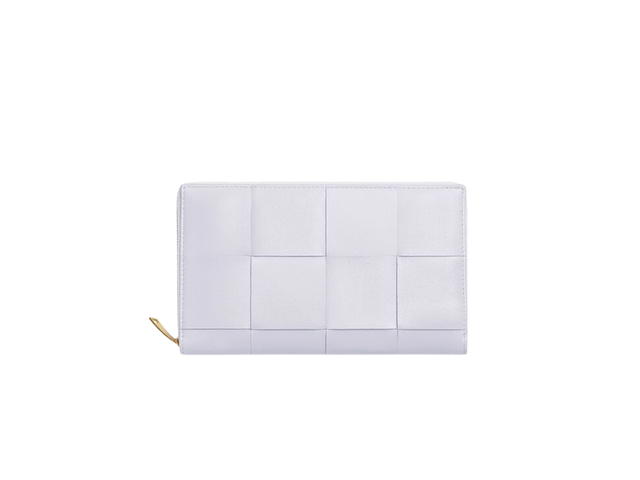 Bottega Veneta Bottega Veneta Cassette Zipper Long Wallet In Leather With Gold Tone Hardware Mirth Washed - view 1