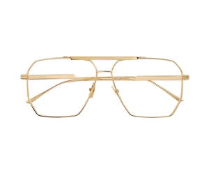 Buy Bottega Veneta Classic Aviator Sunglasses In Gold Metal Frame With Transparent Lenses at Sasom – Authentic and Ready to Ship