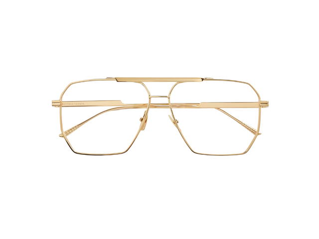 Bottega Veneta Bottega Veneta Classic Aviator Sunglasses In Gold Metal Frame With Transparent Lenses - view 1