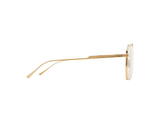 Bottega Veneta Bottega Veneta Classic Aviator Sunglasses In Gold Metal Frame With Transparent Lenses - view 2