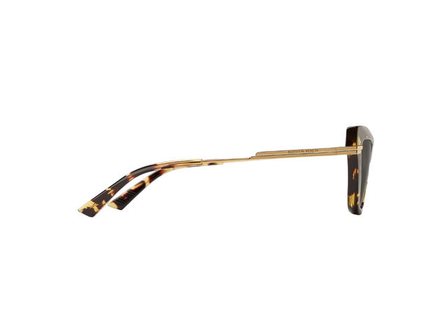 Bottega Veneta Bottega Veneta Classic Cat Eye Sunglasses In Acetate And Laser-Engraved Metal Frame With Bio-Nylon Lenses Havana-Gold-Brown - view 2