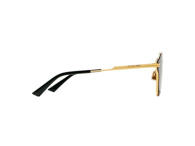 Bottega Veneta Bottega Veneta Glaze Metal Aviator Sunglasses In Gold Metal With Green Lenses - view 2