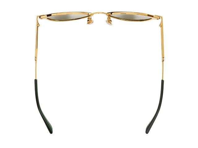 Bottega Veneta Bottega Veneta Glaze Metal Aviator Sunglasses In Gold Metal With Green Lenses - view 3