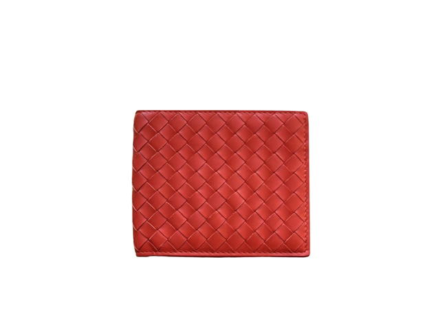 Bottega Veneta Bottega Veneta Intrecciato Bi-Fold Wallet In Calfskin With 8 Card Slots Tomato - view 1