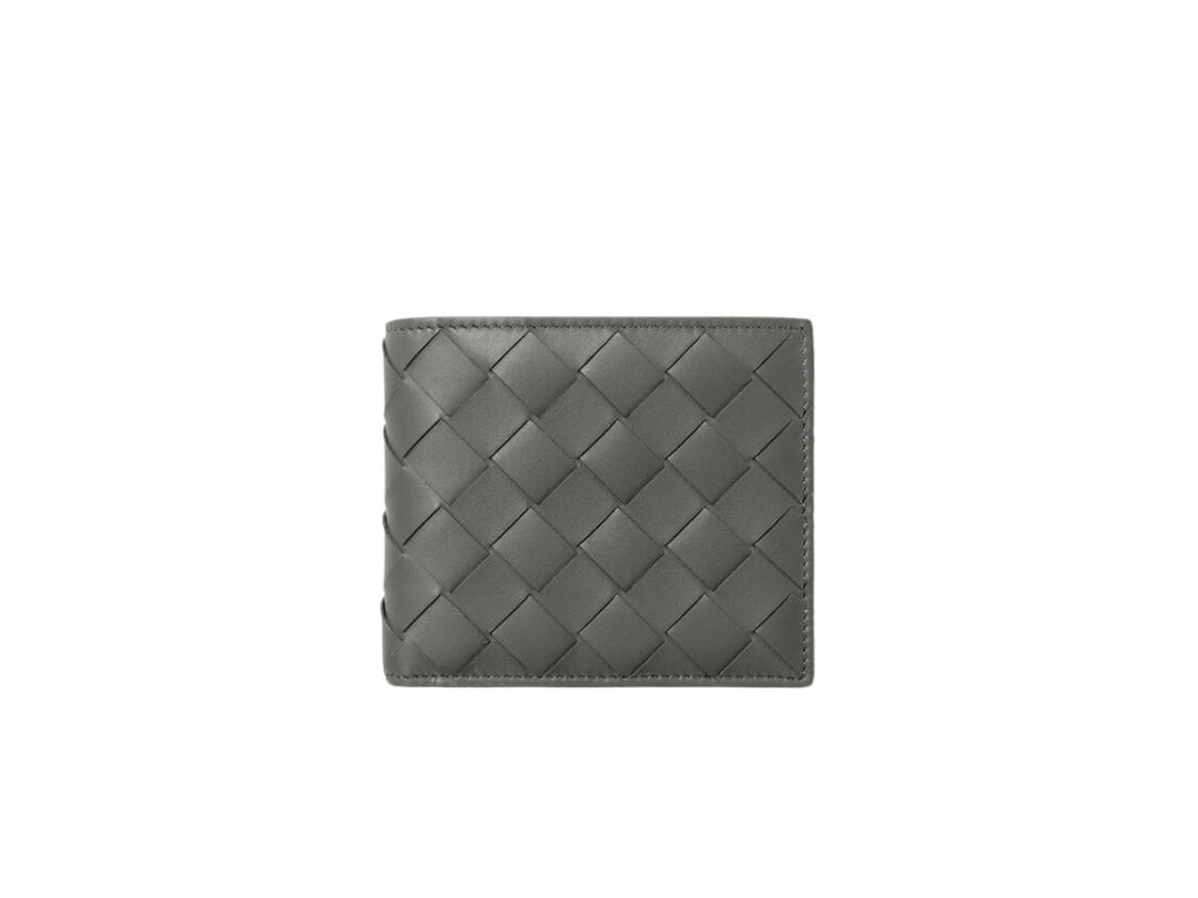 Bottega Veneta Bottega Veneta Intrecciato Bi-Fold Wallet In Leather Gray