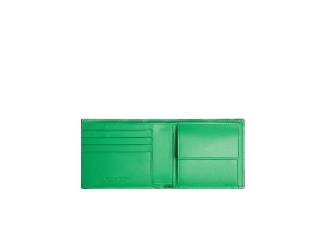 Bottega Veneta Bottega Veneta Intrecciato Bi-Fold Wallet With Coin Purse In Calfskin With Silver Finish Hardware Black-Glass - view 2