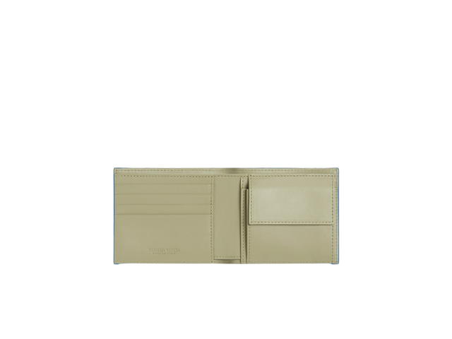 Bottega Veneta Bottega Veneta Intrecciato Bi-Fold Wallet With Coin Purse In Calfskin With Silver Finish Hardware Surf-Travertine - view 3