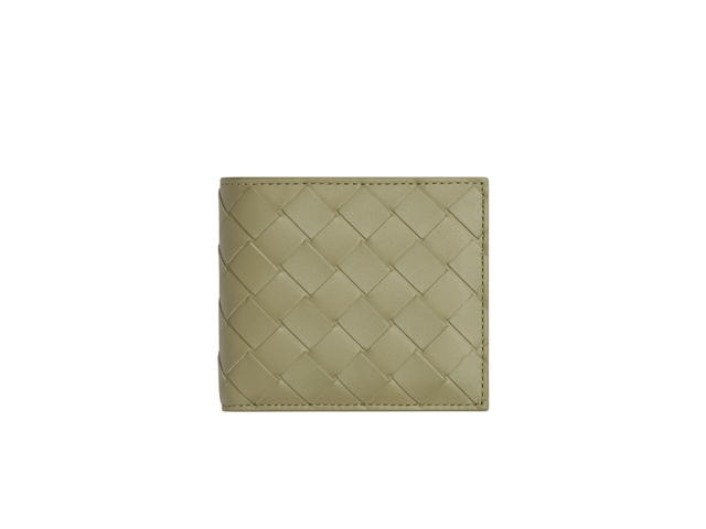 Bottega Veneta Bottega Veneta Intrecciato Bi-Fold Wallet With Coin Purse In Calfskin With Silver Finish Hardware Travertine-Parakeet - view 1