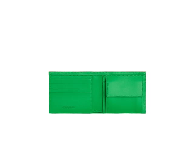 Bottega Veneta Bottega Veneta Intrecciato Bi-Fold Wallet With Coin Purse In Calfskin With Silver Finish Hardware Travertine-Parakeet - view 3