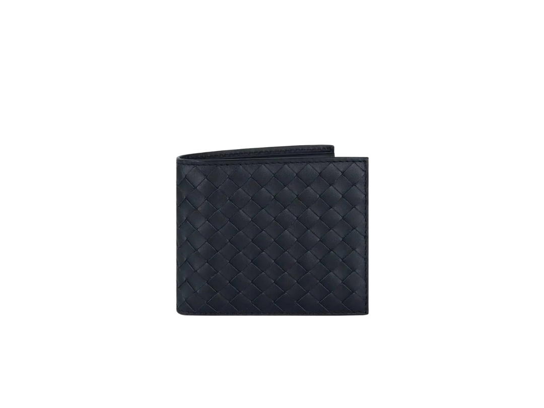 Bottega Veneta Bottega Veneta Intrecciato Bifold Wallet In Leather With 8 Card Slots Navy