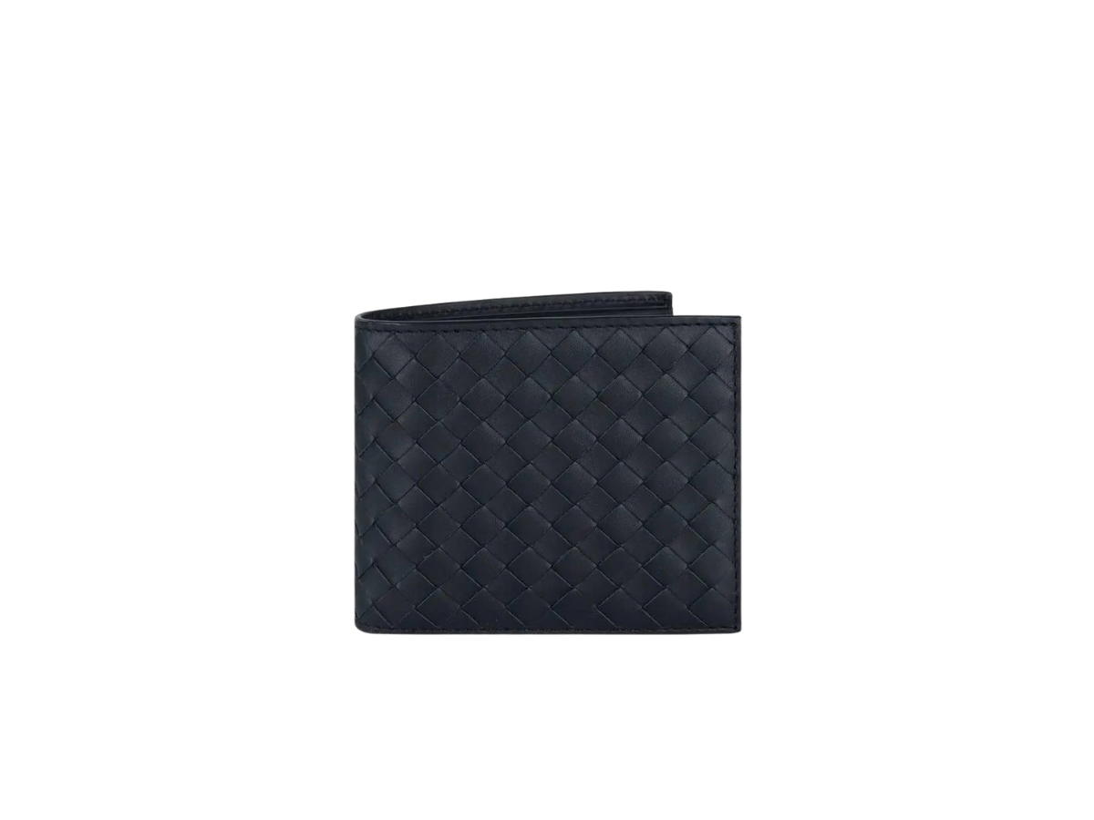 Bottega Veneta Bottega Veneta Intrecciato Bifold Wallet In Leather With 8 Card Slots Navy