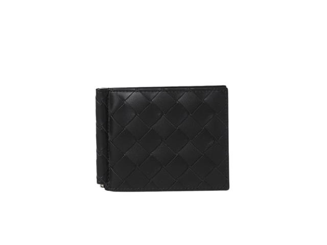 Bottega Veneta Bottega Veneta Intrecciato Bill Clip Wallet In Calfskin With Silver Finish Hardware Black-Black - view 1