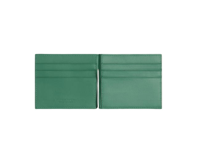 Bottega Veneta Bottega Veneta Intrecciato Bill Clip Wallet In Calfskin With Silver Finish Hardware Dark Green-Mermaid - view 2
