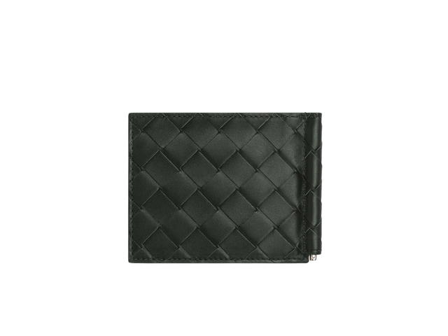 Bottega Veneta Bottega Veneta Intrecciato Bill Clip Wallet In Calfskin With Silver Finish Hardware Dark Green-Mermaid - view 3