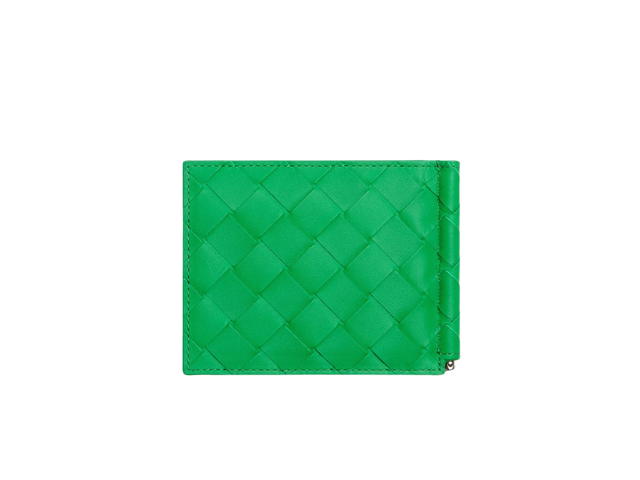 Bottega Veneta Bottega Veneta Intrecciato Bill Clip Wallet In Calfskin With Silver Finish Hardware Parakeet - view 3