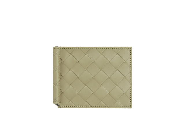 Bottega Veneta Bottega Veneta Intrecciato Bill Clip Wallet In Calfskin With Silver Finish Hardware Travertine - view 1