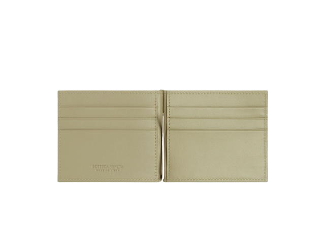 Bottega Veneta Bottega Veneta Intrecciato Bill Clip Wallet In Calfskin With Silver Finish Hardware Travertine - view 2