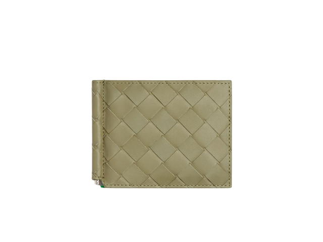 Bottega Veneta Bottega Veneta Intrecciato Bill Clip Wallet In Calfskin With Silver Finish Hardware Travertine-Parakeet - view 1
