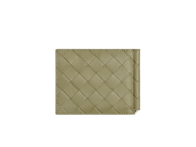 Bottega Veneta Bottega Veneta Intrecciato Bill Clip Wallet In Calfskin With Silver Finish Hardware Travertine-Parakeet - view 3
