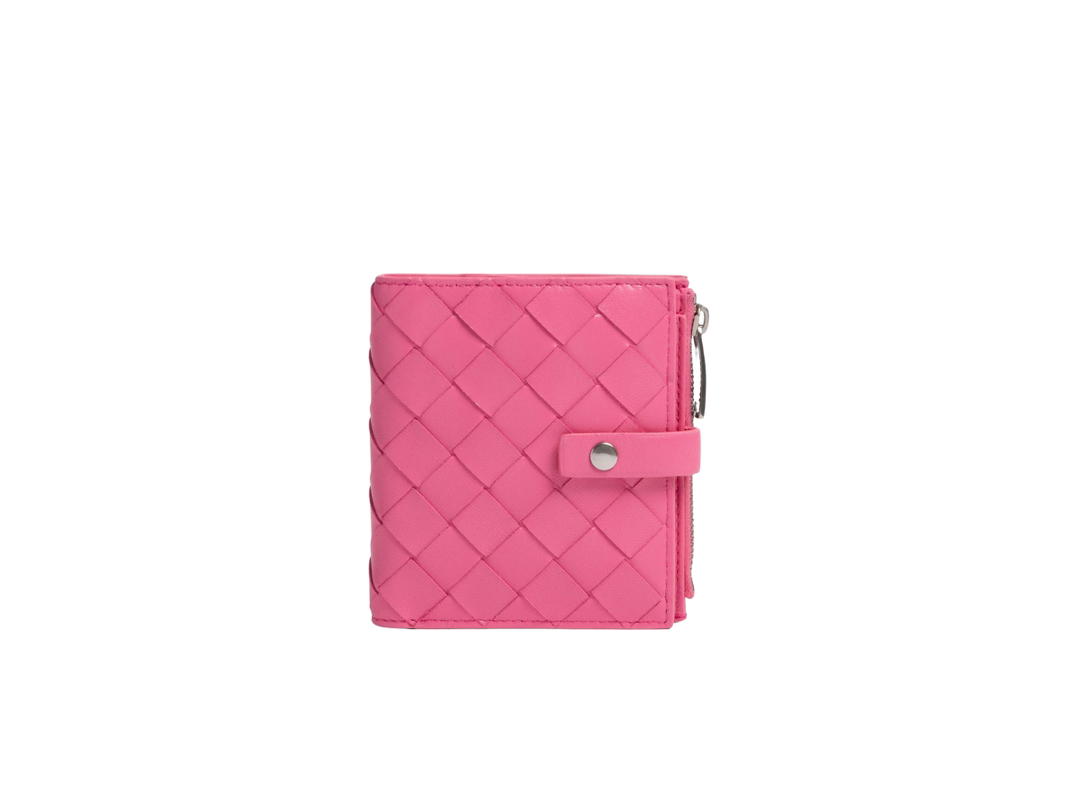 Bottega Veneta Bottega Veneta Intrecciato Leather Bi-Fold Wallet Pink
