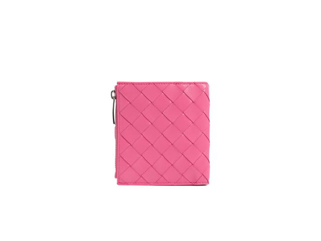 Bottega Veneta Bottega Veneta Intrecciato Leather Bi-Fold Wallet Pink - view 2