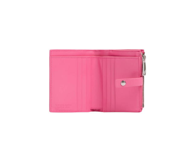 Bottega Veneta Bottega Veneta Intrecciato Leather Bi-Fold Wallet Pink - view 3