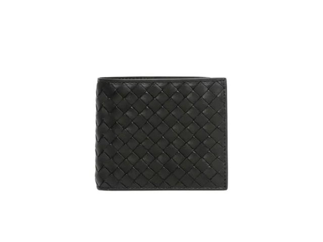 Bottega Veneta Bottega Veneta Intrecciato Bi-Fold Wallet With Coin Purse In Calfskin With Silver Finish Hardware Black - view 1
