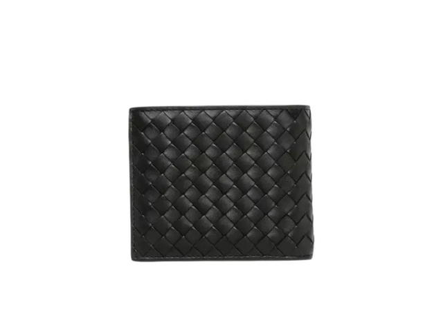 Bottega Veneta Bottega Veneta Intrecciato Bi-Fold Wallet With Coin Purse In Calfskin With Silver Finish Hardware Black - view 3