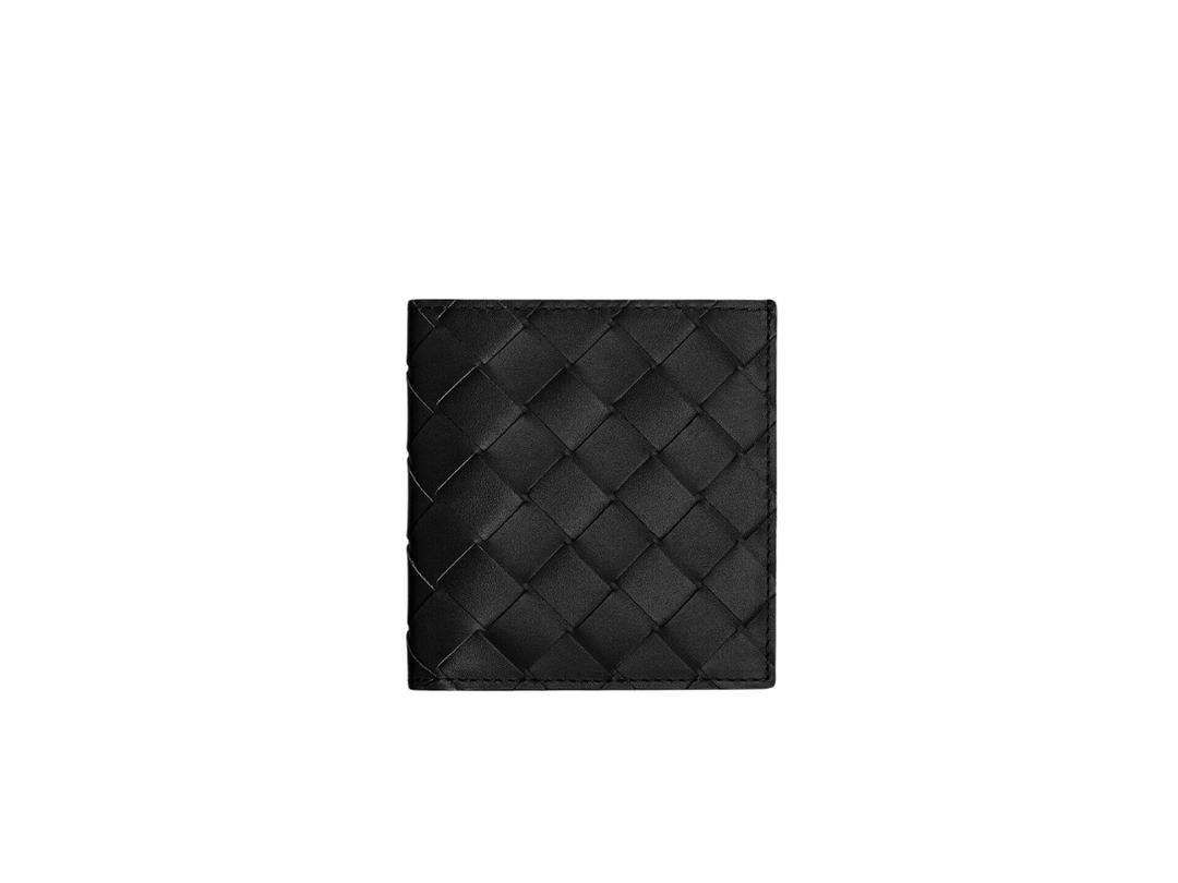 Bottega Veneta Bottega Veneta Intrecciato Slim Bi-Fold Wallet In Calfskin Leather Black